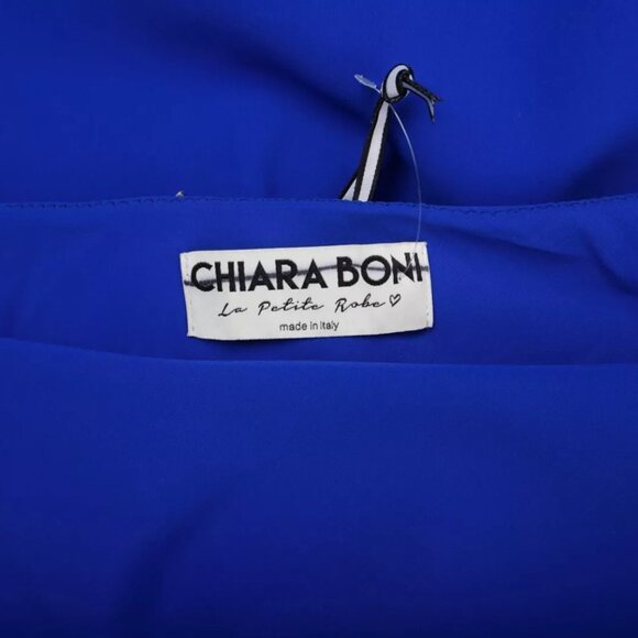 Chiara Boni La Petite Robe Amparo One-Shoulder Jersey Gown Dress Sz 10 Blue NWT - Picture 7 of 8